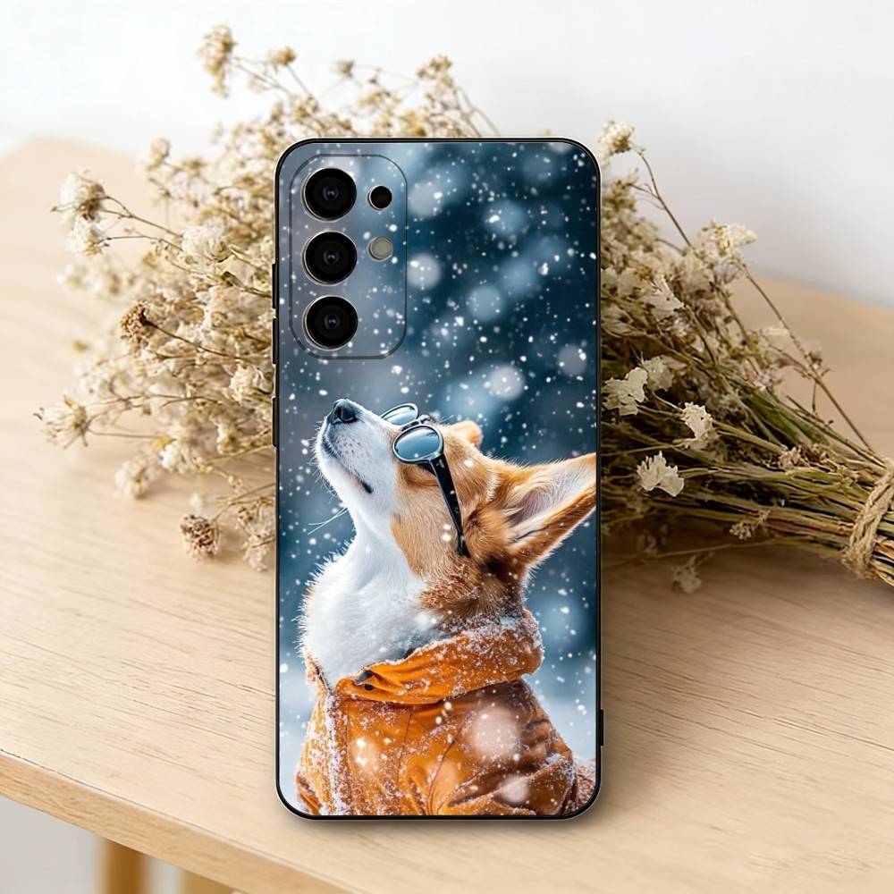

corgi Lovely Phone Case Black Silicone Soft For Samsung S25,S24,S21,S22,S23,S30,Ultra,S20,Plus,Fe,Lite Samsung S25