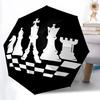 1pc Chess Pieces Automatic Open/Close Umbrella with One-Touch Button, Compact Folding Canopy, Sturdy 8-Rib Windproof Design S32