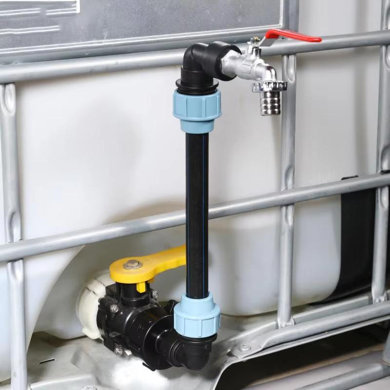 Universal IBC Tote Adapter Kit - Faucet Connector with PE Pipe Fittings, Garden Water Pipe Set, All- Outdoor & Courtyard Use,