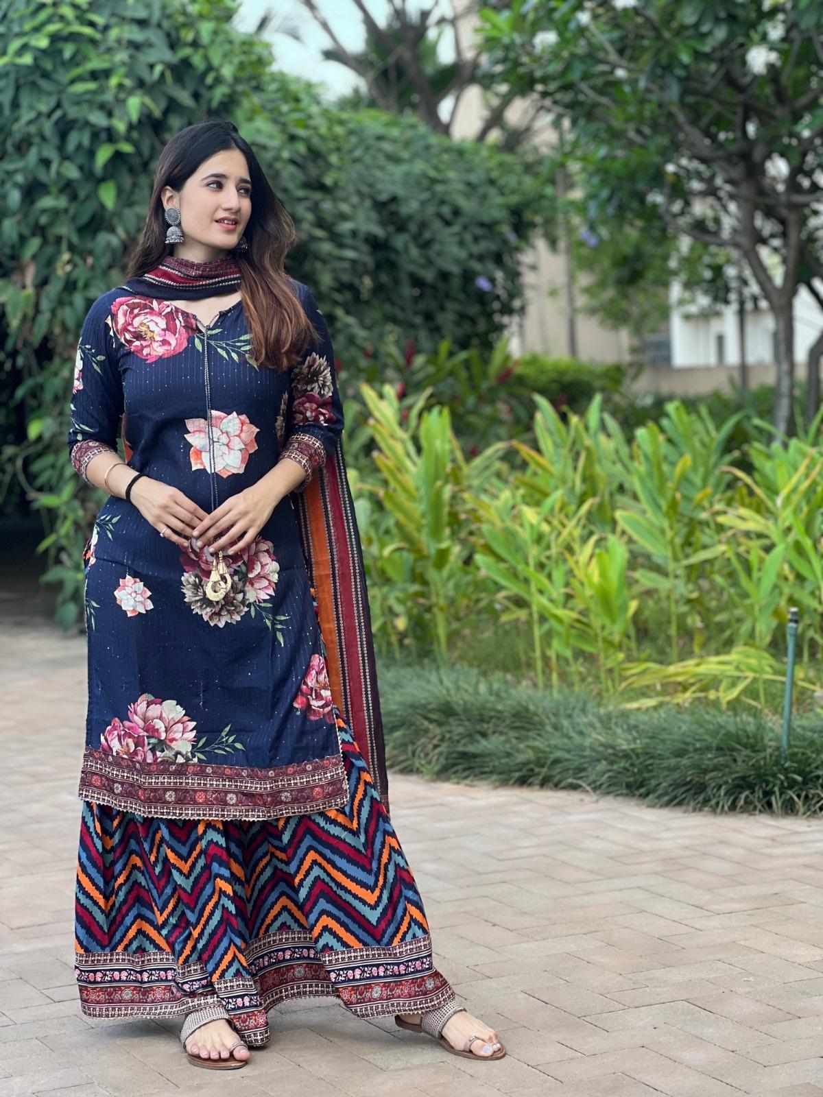 

Индийский женский дизайнерский костюм Курти Сальвар праздничная одежда верхняя туника Курта брюки Дупатта комплект платье