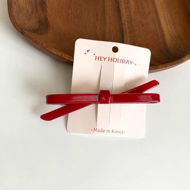 

Шикарные заколки-банты для волос, однотонные акриловые заколки для волос, симпатичные простые заколки-банты, женские аксессуары для волос 1PCS