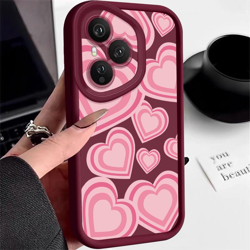 Y2K Retro Gradient Love Hearts Pattern Case For Honor 400 Lite 200 Pro Shockproof Bumper Soft Silicone Cover For Honor X9C Smart X8C