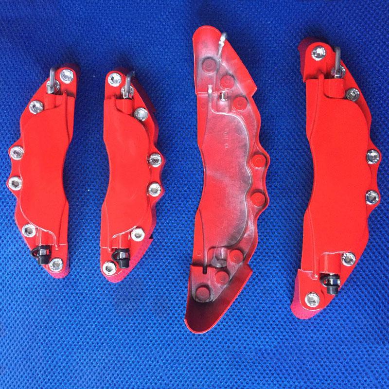 KUNBABY 4 oder 2 Stück Rote Blaue Gelbe Metall Bremssattelabdeckung mit Aufkleber Vorne Hinten Für Alle Automodelle
