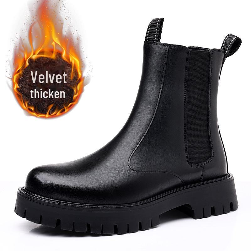 Pánské kotníkové boty Martin z pravé kůže - Britský styl, silná podrážka, zvýšení výšky o 8 cm