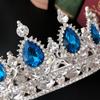 Round Bridal Large Crown Baroque Drop Diamond Bridal Crown Tiara Wedding Accessories Crown