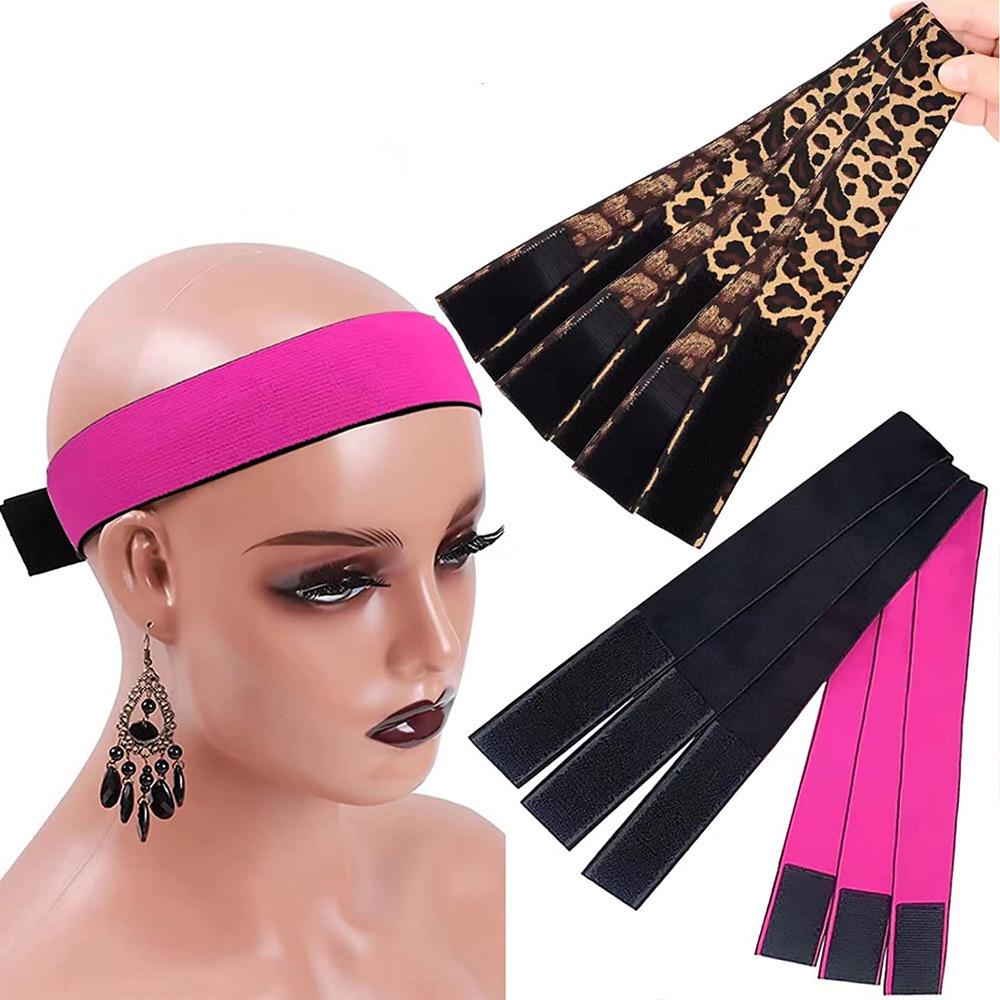 Butterfly Rose Hair Tie Wig Fix Band - Black, Gold, Silver, Purple Velcro Band