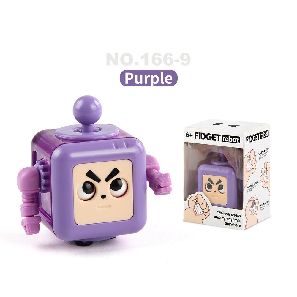 Strange Decompression Dice Fingertip Spinner Cartoon Robot Rubik'S Cube Dice Decompression Toy
