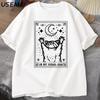 In My Feral Era Raccoon T Shirt Mystical Racoon Tshirt Tarot Card Print Tshirt Summer Cotton Short Sleeve Tee Shirt Unisex Clothes