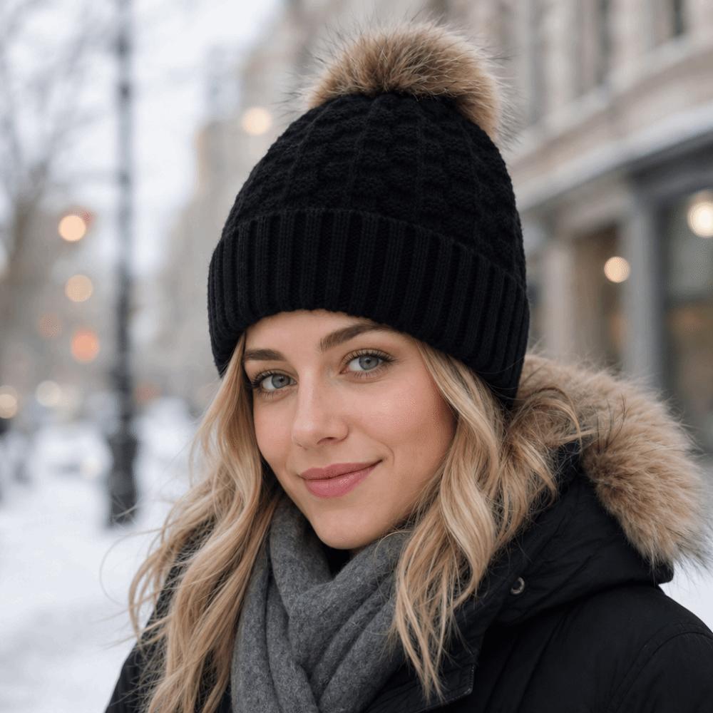 Thicken Knitted Hats Coldproof Winter Hat Fashion Crochet Cap Women