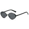 KAMMPT Fashion Retro Oval Gradient Shades Women's Original Brand Design Driving Sunglasses Chic Metal Rim Decor Sun Glasses
