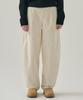 Deuloupisumeon Curved Corduroy One-Pleat Slacks [Brown]