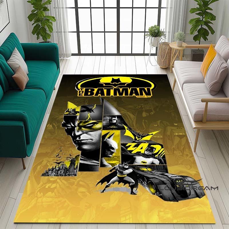 Cartoon Classic: Batman Area Rug — Batman Logo Accent Rug for Living Rooms & Kids' Bedrooms — Comfortable, Non-Slip, and Durable