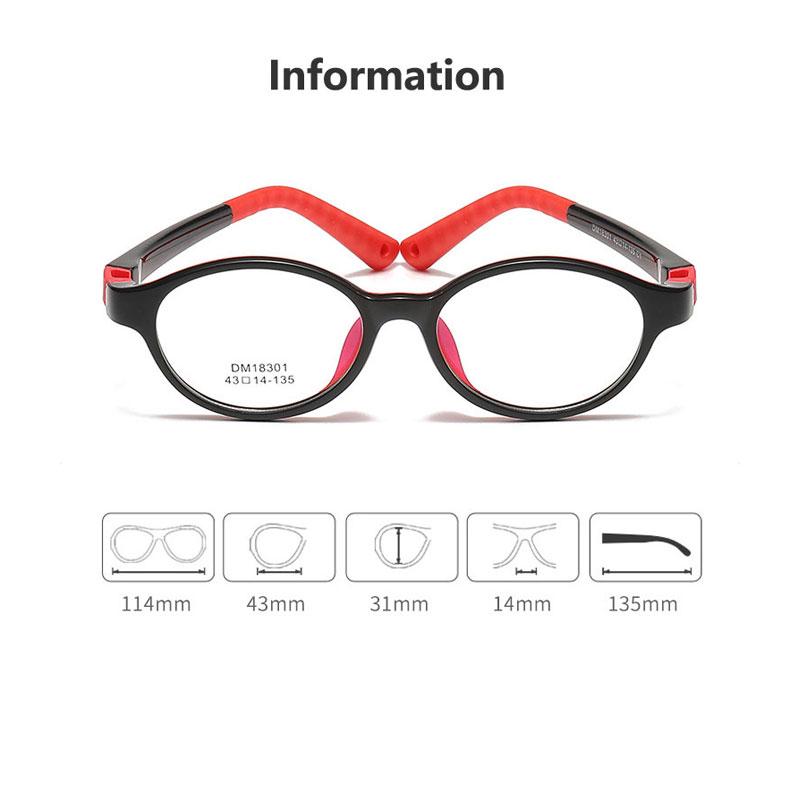 Baby Kids Oval Glasses 3-6 Years Anti Blue Light Glasses Frame Boys Girls Prescription Myopic Hyperopia Graduated Glasses