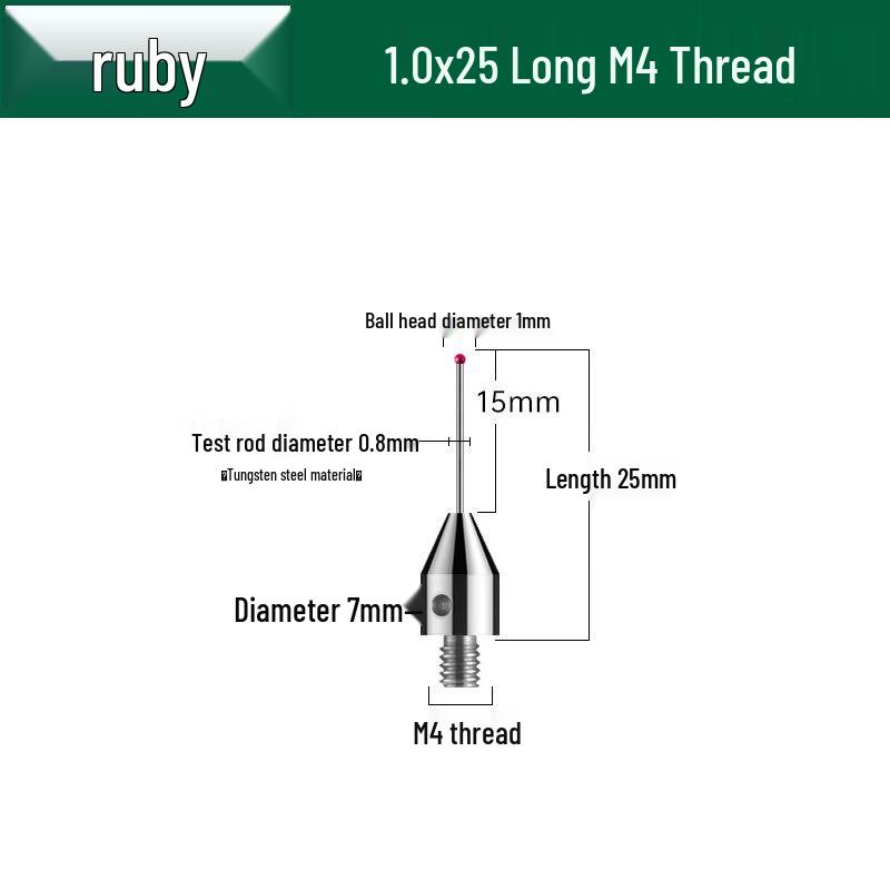 

Aokewen M4 Threaded Ruby Ball CMM Probe