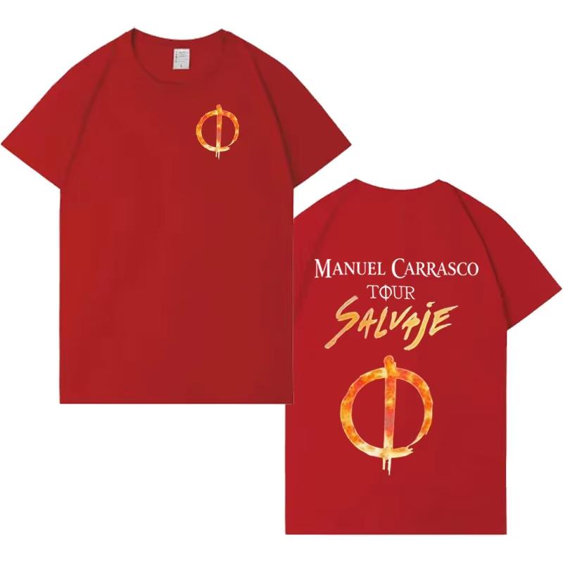 Hip Hop Unisexs Tshirt Rapper Unisexuel Carrasco Salvaje Tour Hot Sale High Quality Tshirt Unisex Women Cotton Cozy Casual Streetwear
