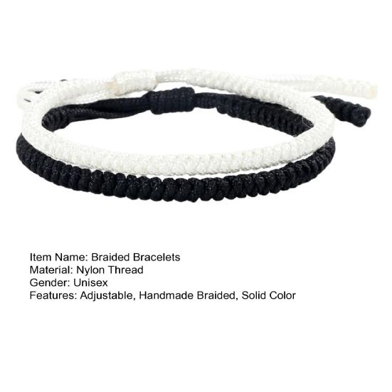 2 Pcs Friendship Bracelets Hand-woven Braided Rope Adjustable Woven Bracelet Symbolic Colors for Meaningful Unity Symbol