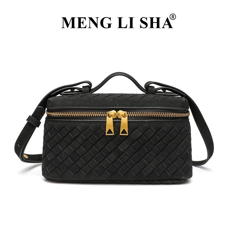 

B Home Autumn and Winter New Suede Handwoven Bag Portable Box Bag Fashion Trend One Shoulder Crossbody Lunch Box Bag чёрный