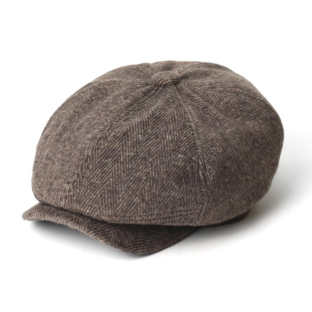 

Vintage Herringbone Newsboy Cap Men Winter Thick Warm Casual Stripe Berets Gatsby Flat Hat Peaked Cap 56-59 cm