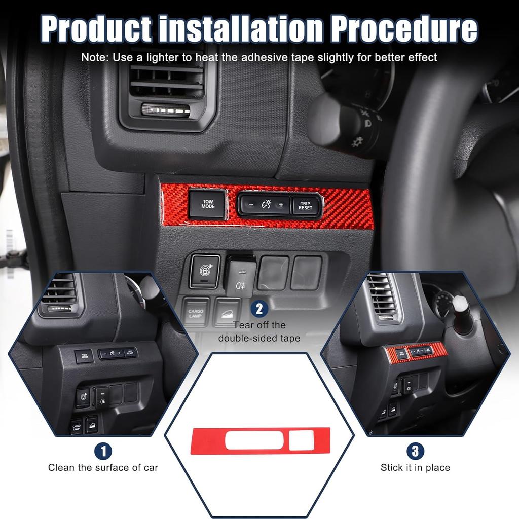 Headlight Switch Button Frame Cover Trim Compatible with Nisan Frontier 2022-2024,Soft Carbon Fiber Center Console Head Light Lamp Control Switch