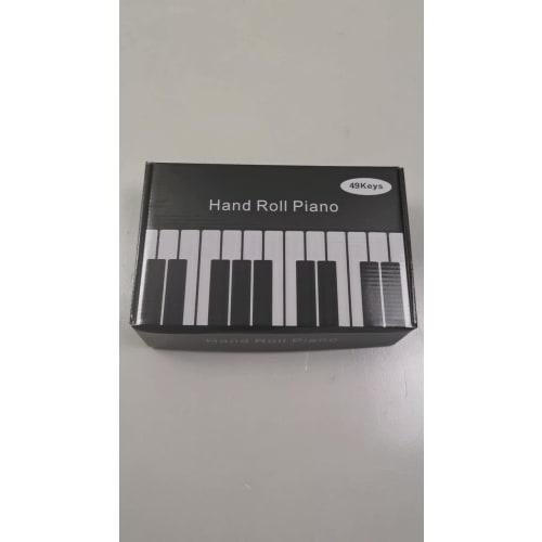Portable Roll-Up Electronic Piano, 49 Keys, Battery-Powered, Foldable Electronic Soft Keyboard, ABS Plastic, for Beginners, Black