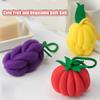 Dopamine Fruit Vegetable Bath Ball - Soft Bubble Bath Flower Ball Non-Scattering Bath Artifact