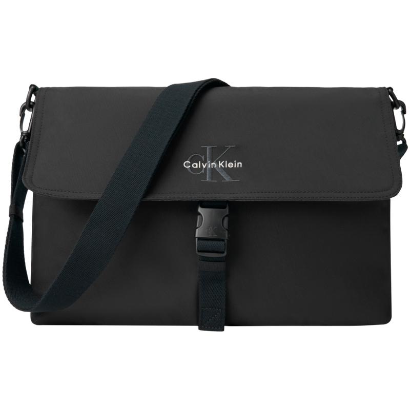 

Calvin Klein Embroidered Letter Commuter Portable Flap Shoulder Messenger Fabric Crossbody Bag Men Bags Space-Black 4D1222G-UB1 Basic Set (Bag)