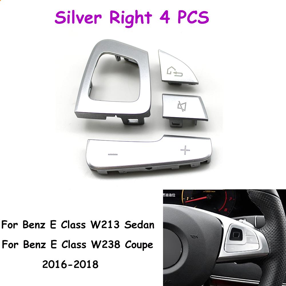 

RHD W213 Sedan W238 Coupe Car Multifunction Steering Wheel Left Right Volume Control Switch Button Cover For Benz E Class RHD-Sliver Right