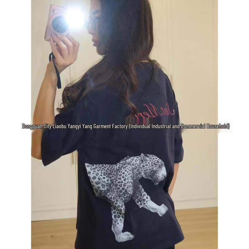 100% Cotton Short Sleeve Women's Hip Hop T-shirt – Trendy Street Style with Cool Graphic Print