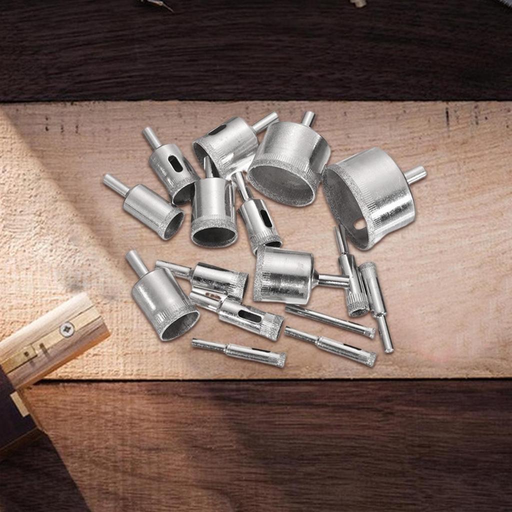 Porcelain Drill Bits 16 Pieces Tile Drill Bits Carbon Steel Tile Hole Cutter For Enlarging Groove Cutting Punching Drilling