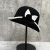 Hepburn Style Woolen Bucket Hat Female French Retro Elegant Camellia Pot Hat Contrasting Color Edge Versatile Top Hat