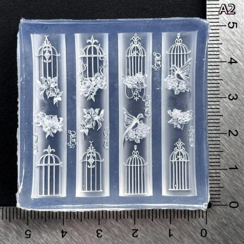 Blumen Nail Art Form Silikon Relief Vintage 3D Nagel Dekoration Nagelstudio Nagel Stempel Zubehör Maniküre Werkzeug Diy