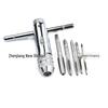 T-Handle Ratchet Tap Wrench Set M3-M8 with 5 Straight Flute Taps
