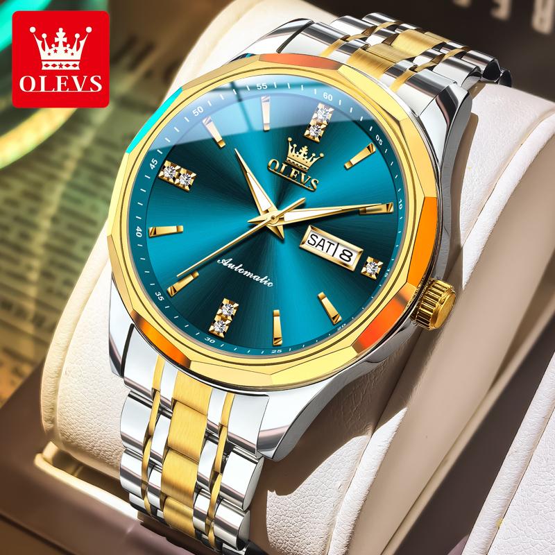 OLEVS Original Automatic Watches for Man High-end Luxury Sapphire Crystal Mirror Import Mechanical Movement Men's Business Watch