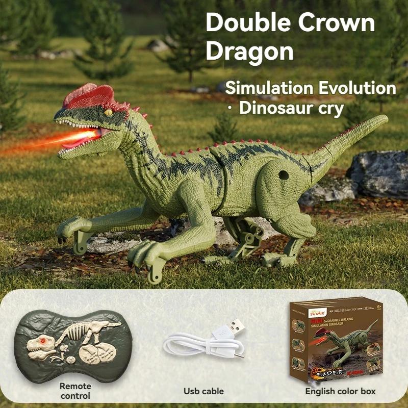 2.4Ghz 5-Channel Remote Control Dinosaur Toys For Kids Robot Walking Dinosaur Toys Simulation Velociraptor Gifts For Boys