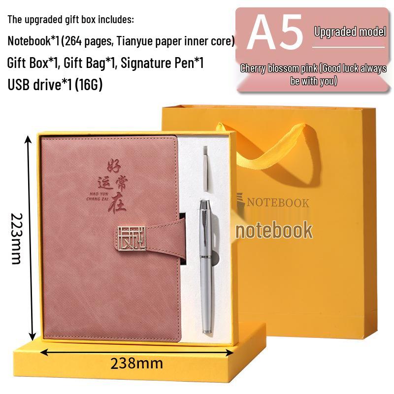 A5 Custom Strap Diary Notebook with Logo in Gift Box