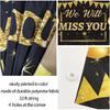 We Will Miss You Decorations Banner, Black Gold Retirement party Decoration, Going Away, Office Farewell, College Graduation, Friends Goodbye Party