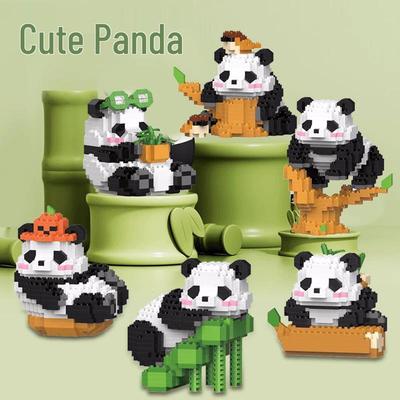 Chinesische Panda Bausteine - Kompatibel mit Lego Steinen, Pädagogisches Mikropartikel Bauspielzeug, Geschenkset