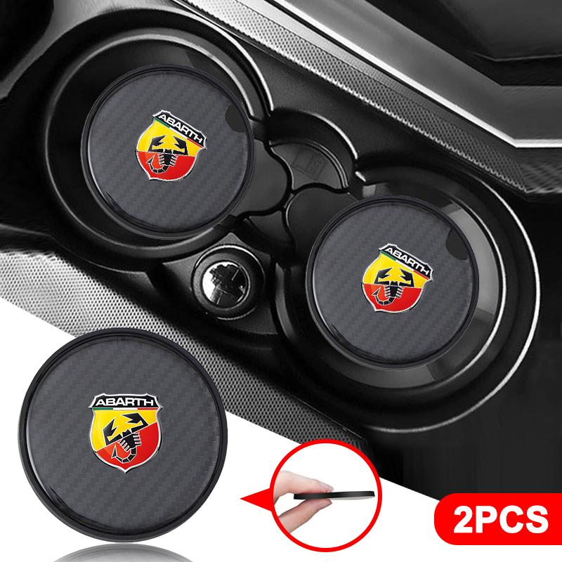 Car Water Cup Pad Non Slip Coaster Drinks Mat For Fiat 500 Abarth Punto Panda Grande Doblo Tipo Interior Auto Accessories EH1