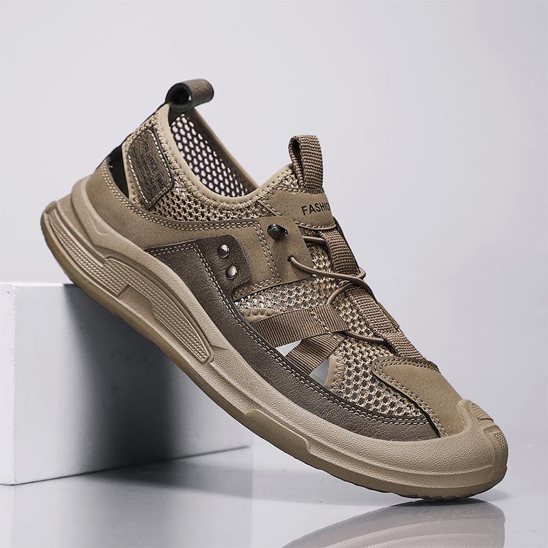 

Driving sandals men s summer breathable casual versatile sandals 2025 new men s soft-soled wear-resistant sports beach mops 44 хаки