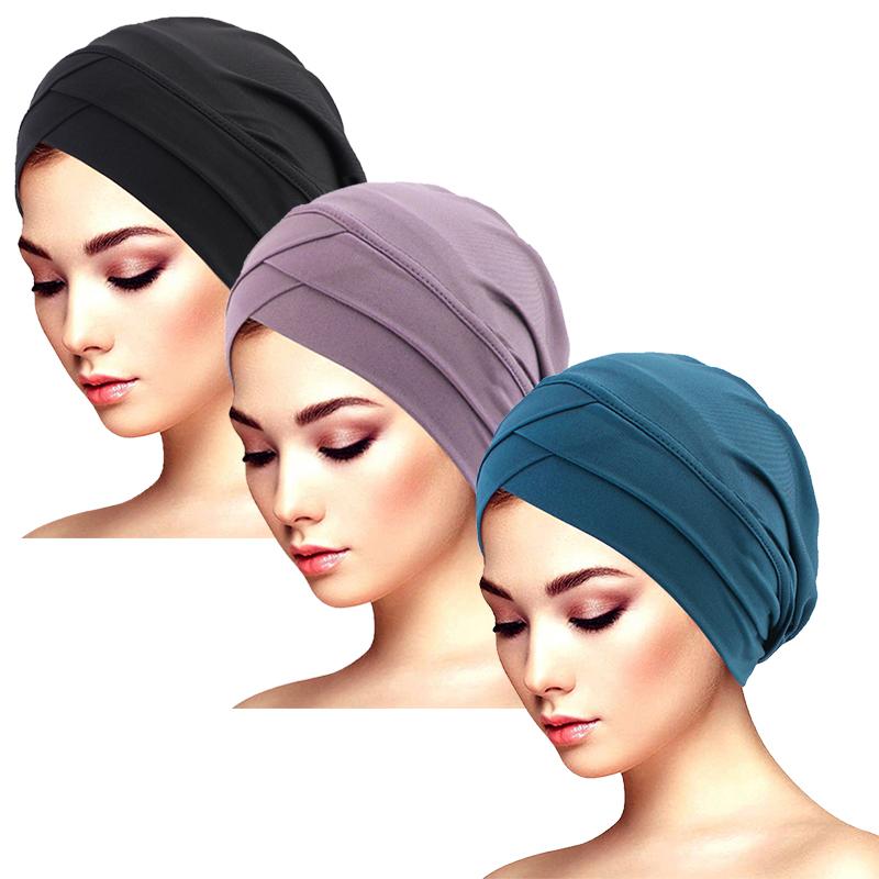 New Women cross muslim hijab inner hat Islamic UnderScarf Arab Wrap Chemo Bandana Muslim Scarf Hijab Bonnet Cap Indian Hat