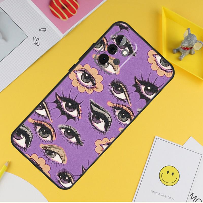 Augen Illustration Hülle Für Samsung Galaxy A54 A34 A14 A56 A52 A53 A16 A26 A36 A55 A35 A15 A32 A12 A33 A13 A17