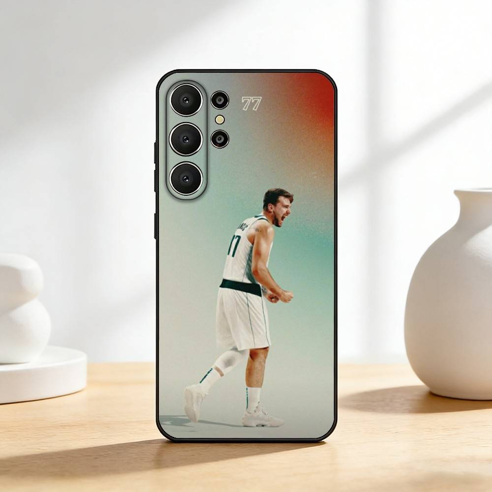 COOL L-Luka Doncic 77 Phone Case For Samsung S26,S25,24,23,22,30,21,10,9,Ultra,Plus,Lite,FE Soft Black Case