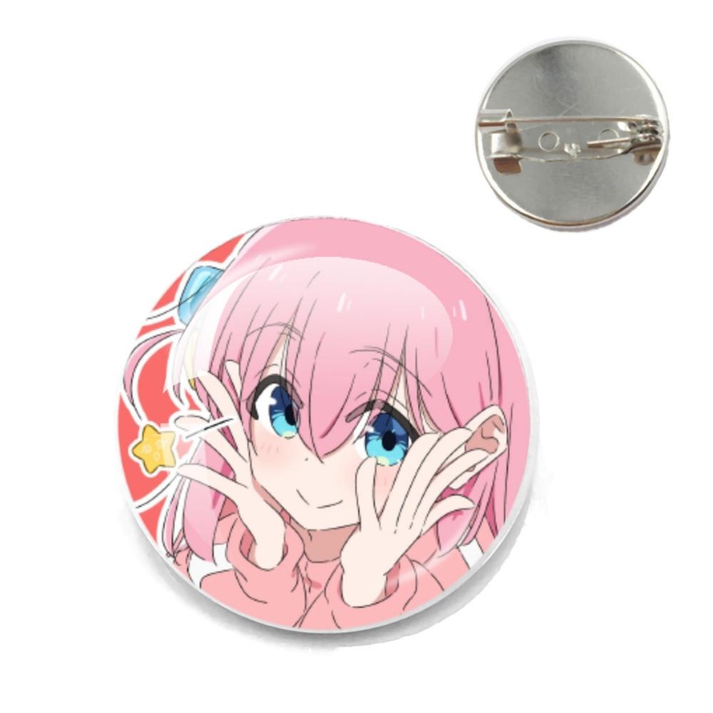 BOCCHI THE ROCK Pin Round Cartoon 20MM/25MM Metal Brooches Handmade Pins For Backpack Jewelry Accessories Gifts Creative Badge