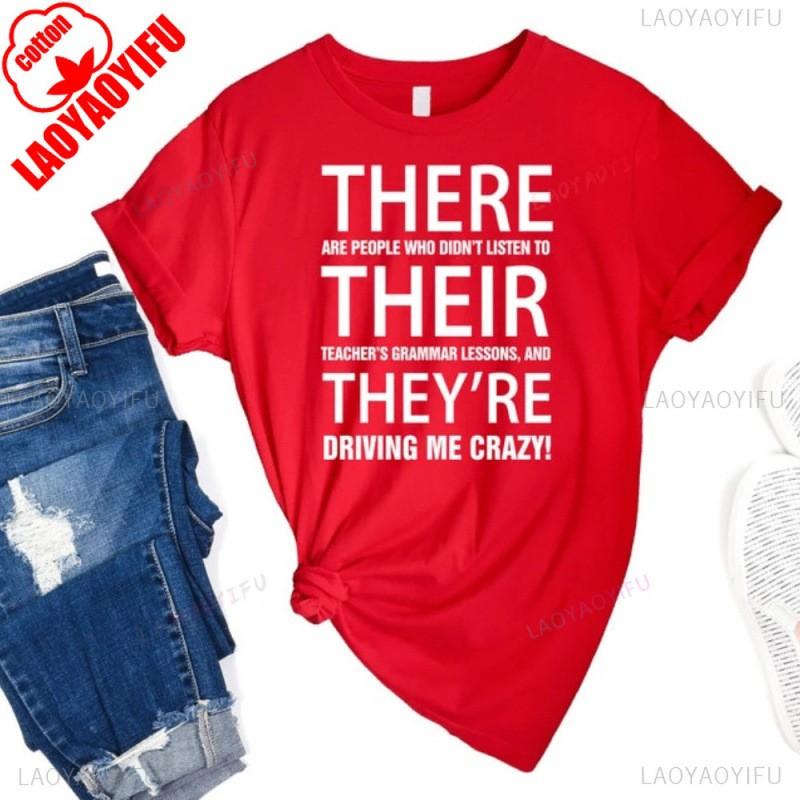 Mens Cotton Graphic T-Shirt English Teachers Streetwear Casual Tee