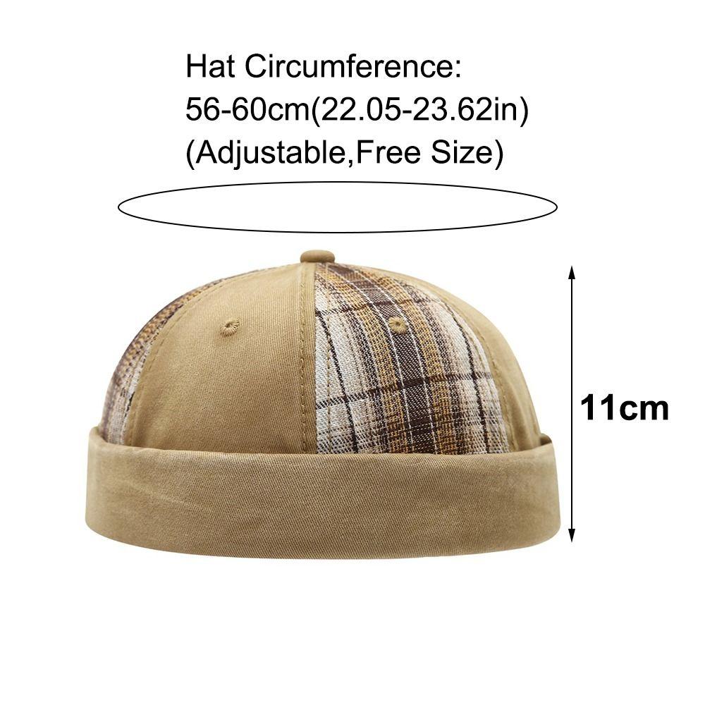 Modische Vintage Schirmlose Docker-Kappe Gewaschen Aufgeschlagene Kuppelhut Verstellbare Baumwolle Melonen-Beanie-Mütze Streetwear
