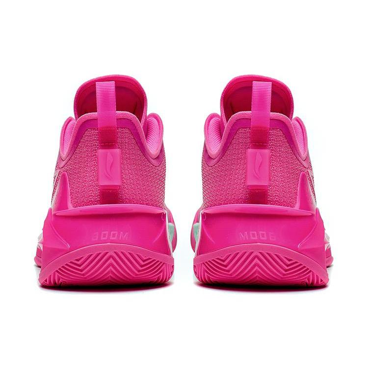 Li Ning Liren 3 V2 PINK Abrasion Resistant Breathable Low top Basketball Shoes Unisex Neon Pink ABAT073-9