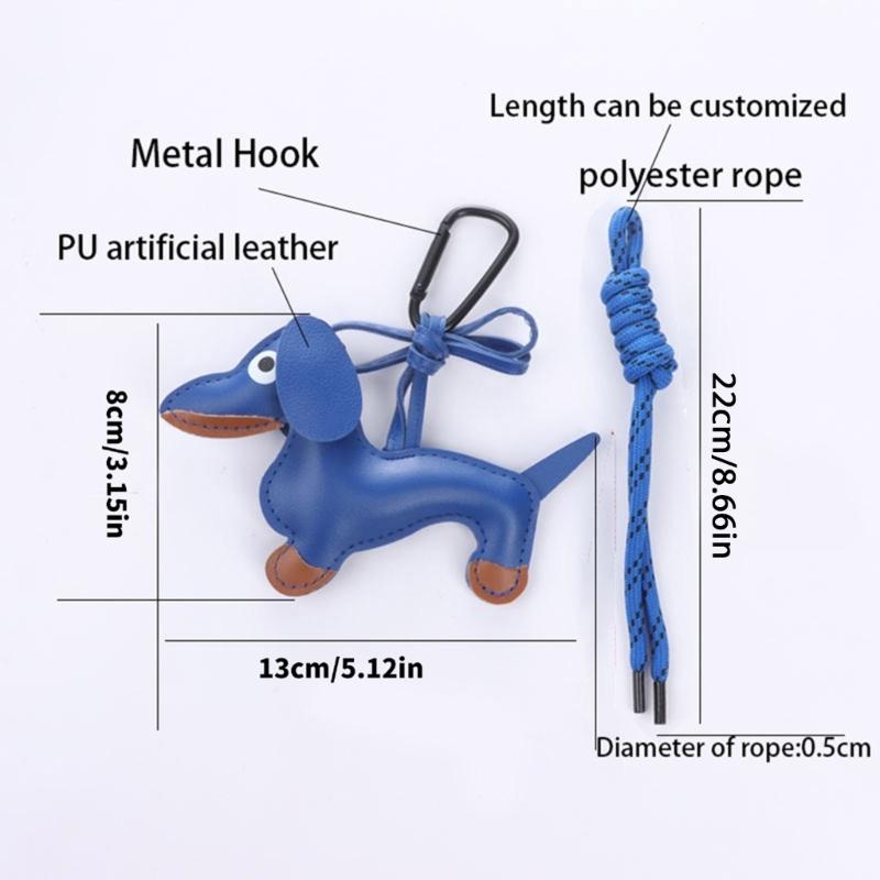 Vintage Brelok z Psem Jamnikiem Unikalne Style Wytrzymałe Materiały PU Elegancka Zawieszka do Dekoracji Torby i Kluczy Codzienne Użytkowanie