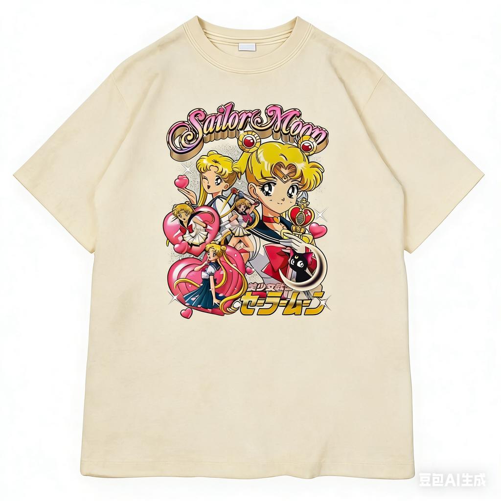 2026 Fashion Cotton Sailor Moon Lost Americana Tsukino Usagi Y2K TShirt Unisex High Quality Casual Parentchild Cotton Soft Tee