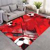 Roter Schwarzer Graffiti Fußball Kunstdruck Teppich Fußball Sport Nichtrutschende Rechteckige Fußmatte Spielzimmer Wohnzimmer Schlafzimmer Heimdekoration Teppich