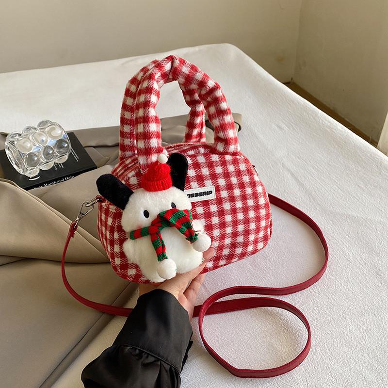 

Stylish Red Handbag Fashionable Vintage Square Bag Ideal For Everyday Use With Soft Fabric StyleB